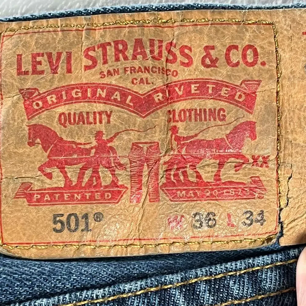 Levi’s 501 Medium Wash Button Fly Straight‎ Leg Denim Jeans W36